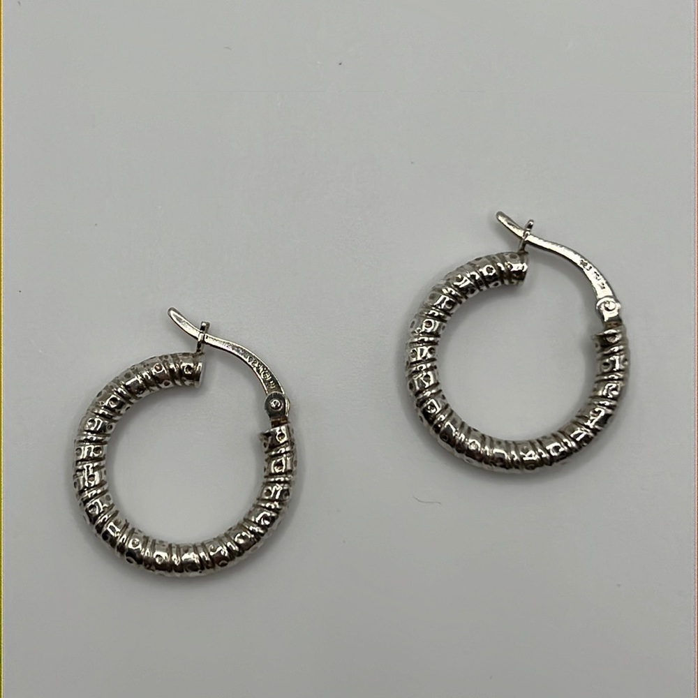 925 sterling silver marked hoops